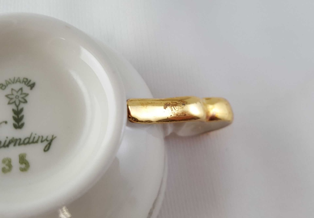 [45813484] Sammeltasse Tasse Espressotasse Goldrand Golddekor Schirnding Bavaria gebraucht - gut Bild 6