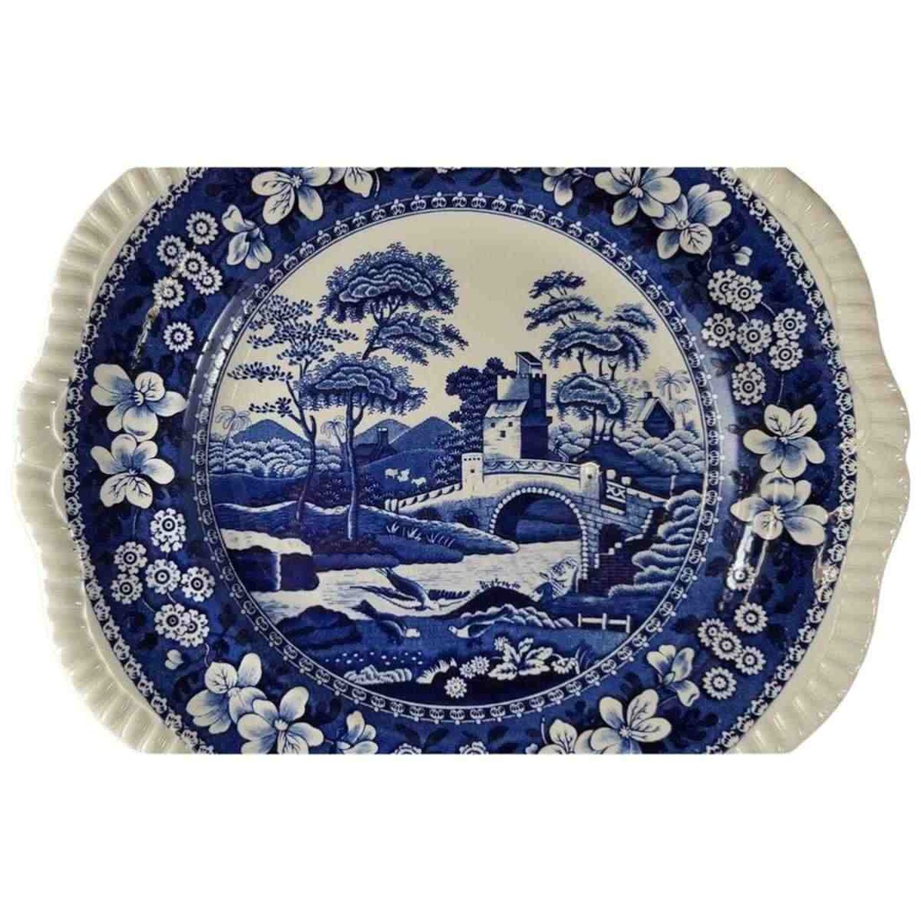 [45813554] Speiseteller Essteller 27 cm Spode Copeland Blau Tower gebraucht - gut Bild 2