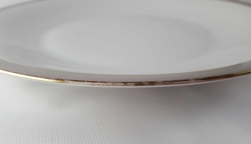 [45813576] Speiseteller Essteller Goldrand 24 cm Hertel Jacob Rehau grau gebraucht - gut Bild 3