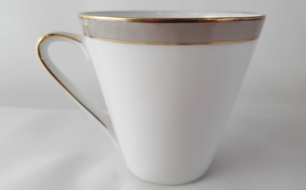 [45813577] Kaffeetasse Tasse Goldrand Hertel Jacob Rehau grau gebraucht - gut Bild 3