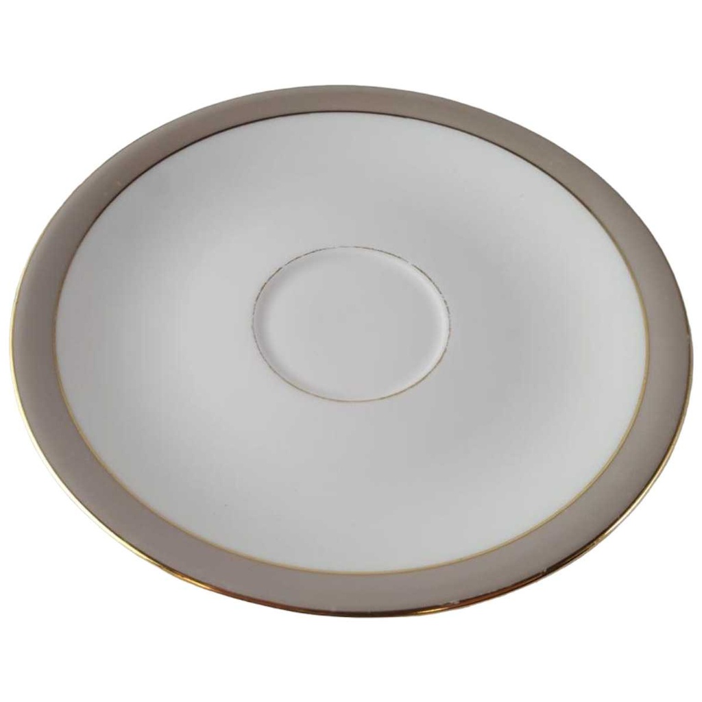 [45813578] Untertasse für Kaffee Goldrand 14,5 cm Hertel Jacob Rehau grau gebraucht - akzeptabel Bild 2