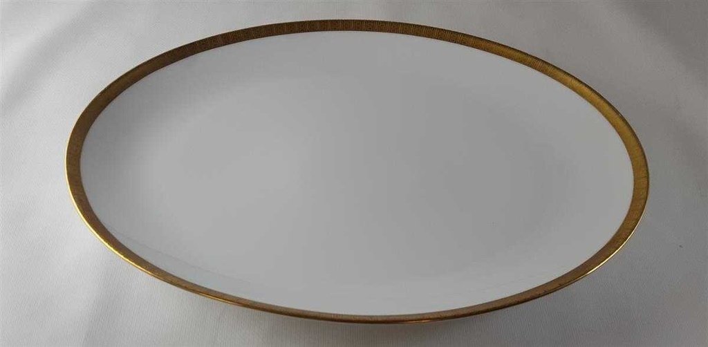 [45813589] Servierplatte Speiseplatte Fleischplatte Steakplatte Goldrand Golddekor 31,7x22,7 cm Eschenbach Alte Formen W5945 gebraucht - gut Bild 4