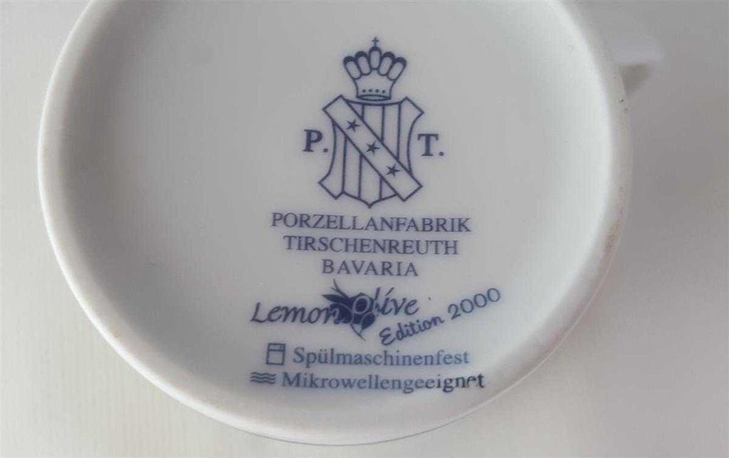 [45813616] Mokkatasse mit Untertasse Tasse Espressotasse Tirschenreuth Lemon Olive 2000 Edition Bild 3