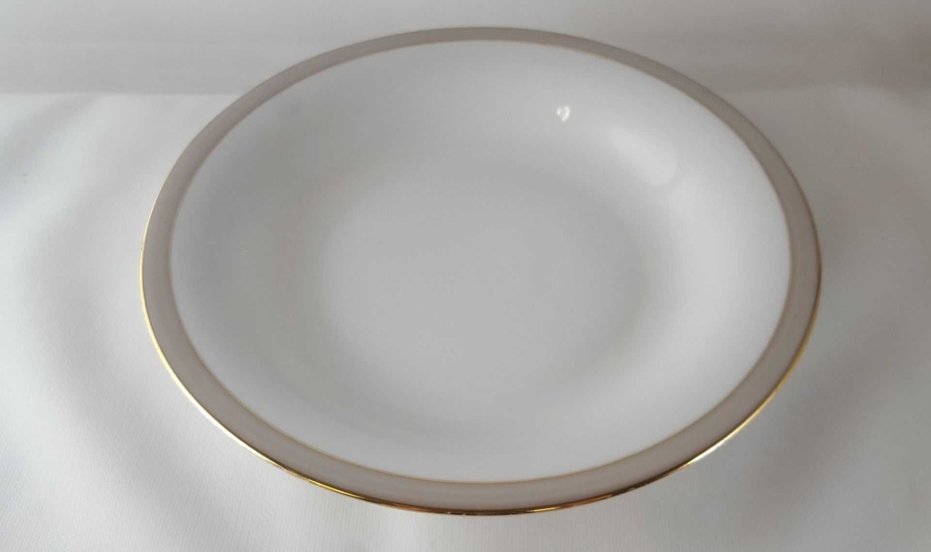 [45813627] Suppenteller Goldrand 22,8 cm Hertel Jacob Rehau grau gebraucht - gut Bild 2