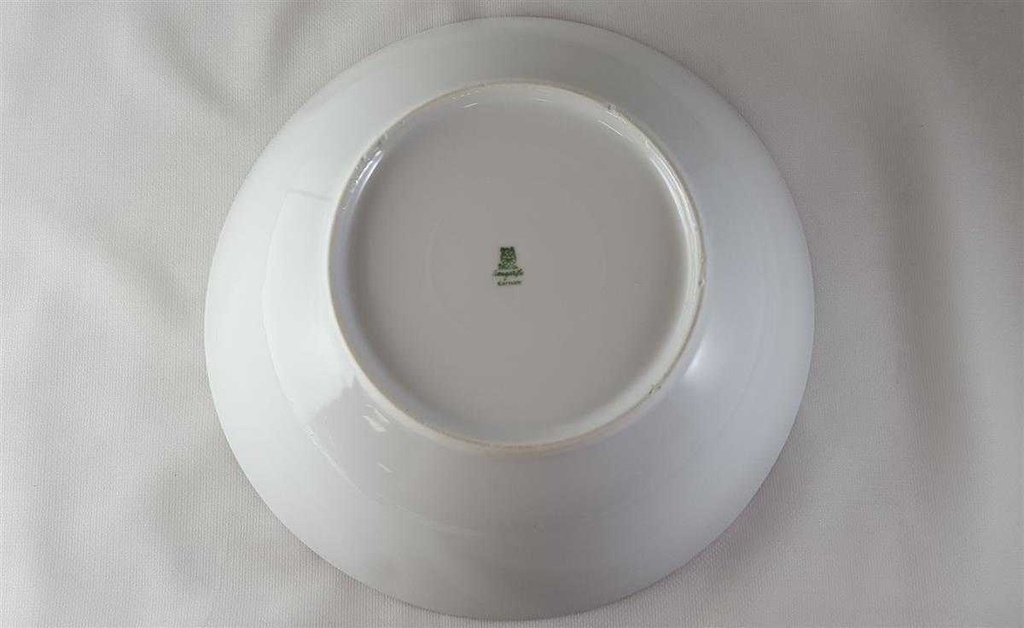 [45813628] Schüssel Servierschüssel Goldrand 24,5 cm Hertel Jacob Rehau grau gebraucht - gut Bild 5