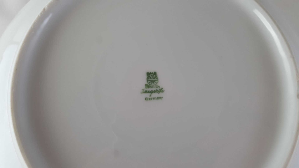 [45813628] Schüssel Servierschüssel Goldrand 24,5 cm Hertel Jacob Rehau grau gebraucht - gut Bild 6