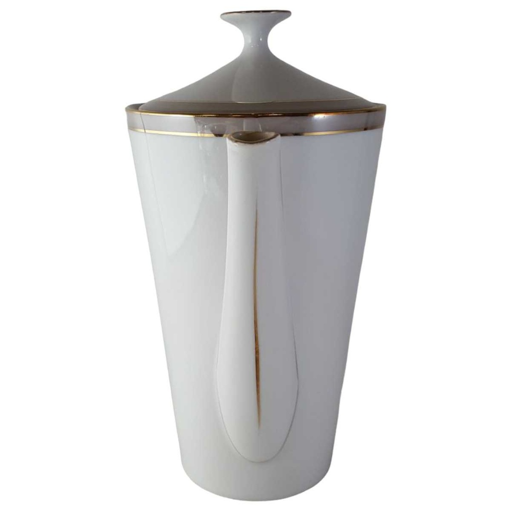 [45813632] Kaffeekanne Kanne Goldrand 1,2 L Hertel Jacob Rehau grau gebraucht - gut Bild 2