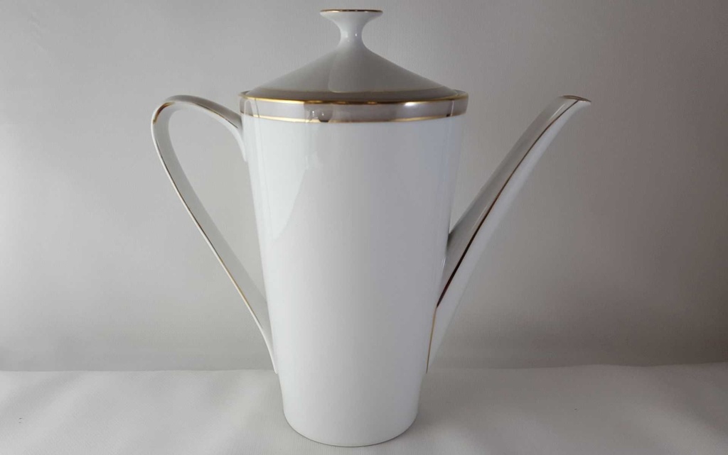 [45813632] Kaffeekanne Kanne Goldrand 1,2 L Hertel Jacob Rehau grau gebraucht - gut Bild 3