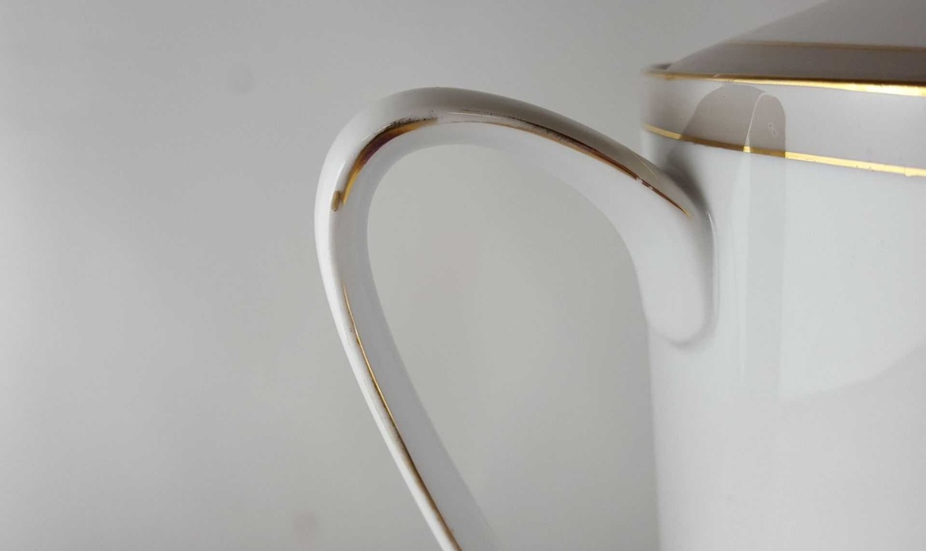 [45813632] Kaffeekanne Kanne Goldrand 1,2 L Hertel Jacob Rehau grau gebraucht - gut Bild 6