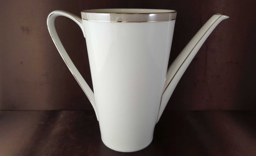 [45813634] Kaffeekanne ohne Deckel Goldrand 1,2 L Hertel Jacob Rehau grau gebraucht - gut Bild 3