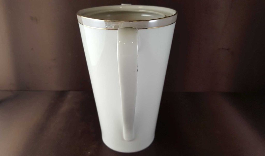 [45813634] Kaffeekanne ohne Deckel Goldrand 1,2 L Hertel Jacob Rehau grau gebraucht - gut Bild 4