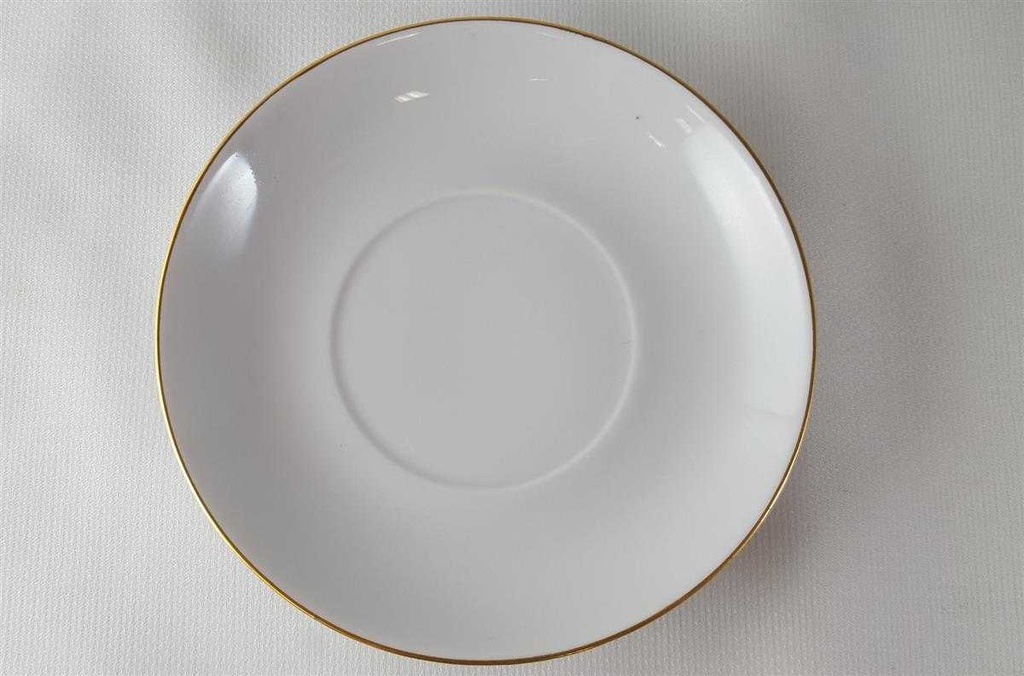 [45813659] Mokkatasse mit Untertasse Kaffeetasse Tasse Espressotasse Goldrand Freiberger Porzellan Weiß gebraucht - sehr gut Bild 4