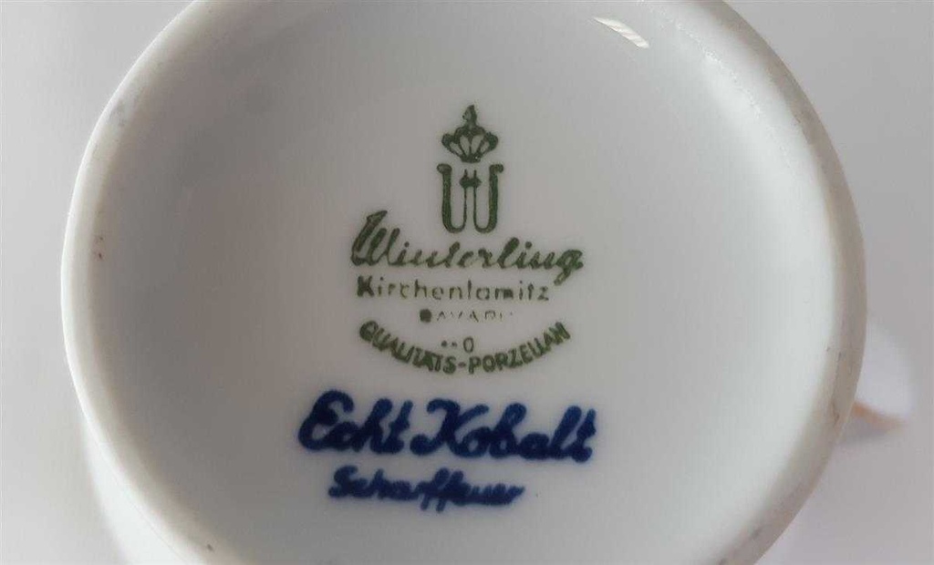 [45813661] Milchkännchen Goldrand Winterling Kirchenlamitz Scharffeuer Echt Kobalt gebraucht - sehr gut Bild 3