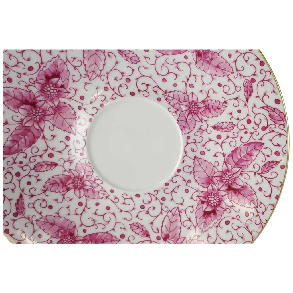 [45813693] Untertasse für Kaffee Goldrand 15 cm Pirkenhammer Rosa Blumendekor Blumen Bild 2