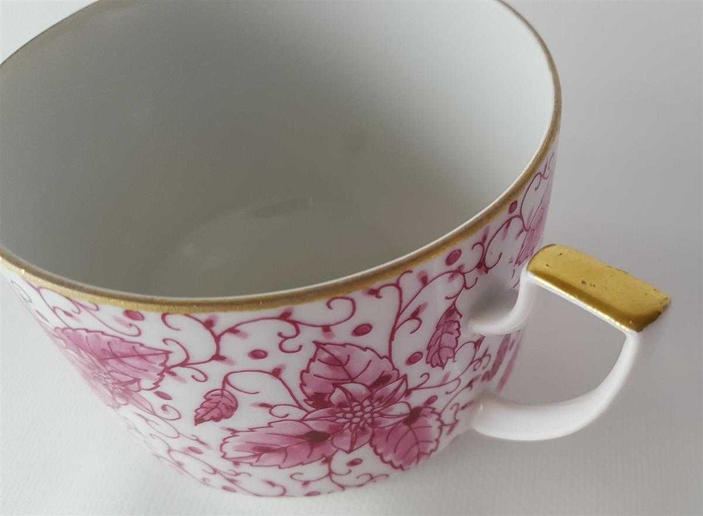 [45813694] Kaffeetasse mit Untertasse Tasse Goldrand 2tlg Pirkenhammer Rosa Blumendekor Blumen Bild 5