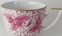 [45813694] Kaffeetasse mit Untertasse Tasse Goldrand 2tlg Pirkenhammer Rosa Blumendekor Blumen Bild 6