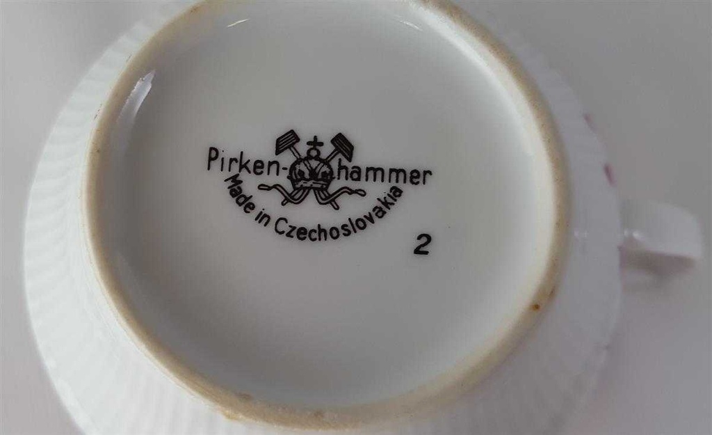 [45813694] Kaffeetasse mit Untertasse Tasse Goldrand 2tlg Pirkenhammer Rosa Blumendekor Blumen Bild 7