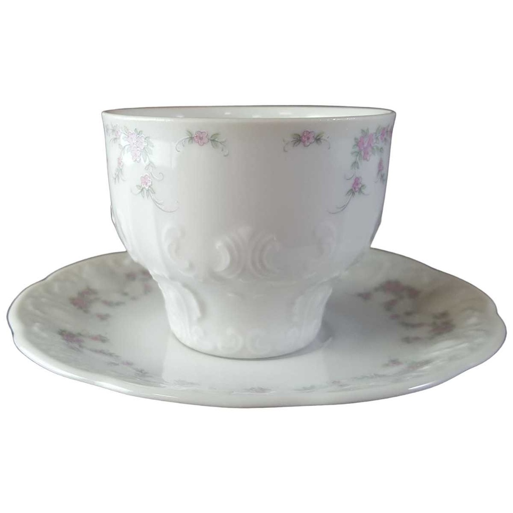 [45813699] Mokkatasse mit Untertasse Kaffeetasse Tasse Espressotasse Mitterteich Rosa gebraucht - sehr gut Bild 2