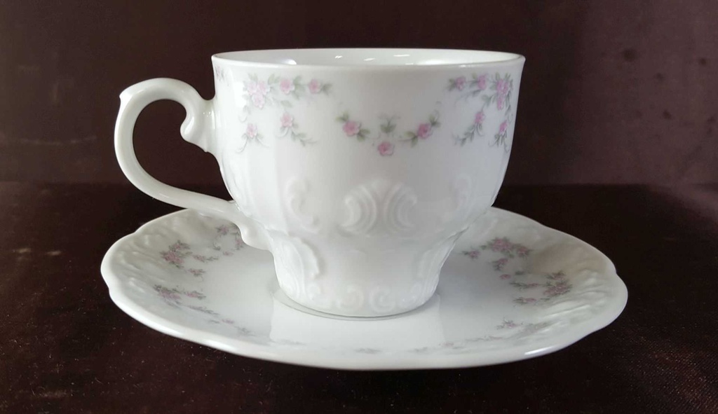 [45813699] Mokkatasse mit Untertasse Kaffeetasse Tasse Espressotasse Mitterteich Rosa gebraucht - sehr gut Bild 3