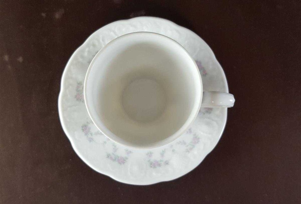 [45813699] Mokkatasse mit Untertasse Kaffeetasse Tasse Espressotasse Mitterteich Rosa gebraucht - sehr gut Bild 5
