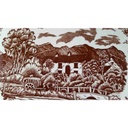 [45813706] Servierplatte Tortenplatte Tortenständer N.F N.F. Italy Swiss Landscape Braun gebraucht - gut Bild 4