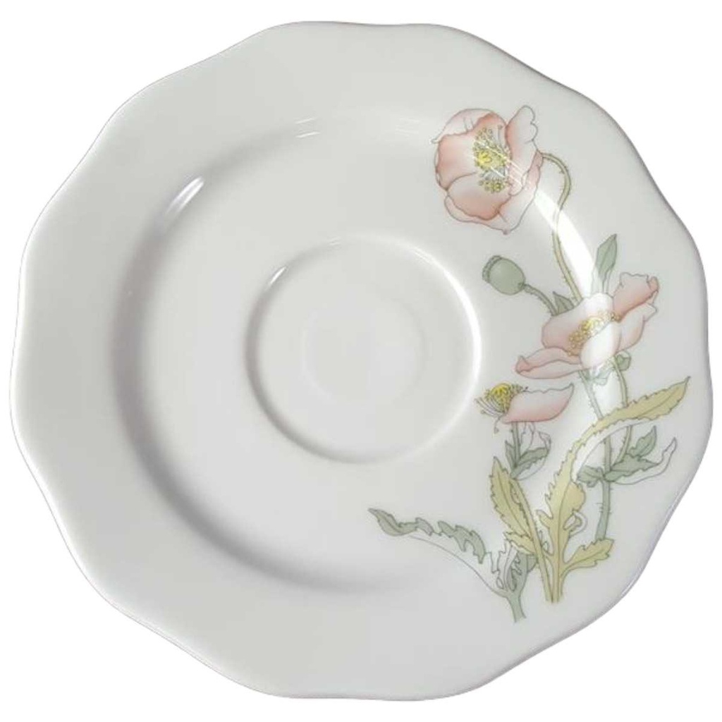 [45813728] Untertasse für Kaffee Tee/Kaffee 15,3 cm Villeroy & Boch Gallo Secunda Roter Mohn gebraucht - akzeptabel Bild 2