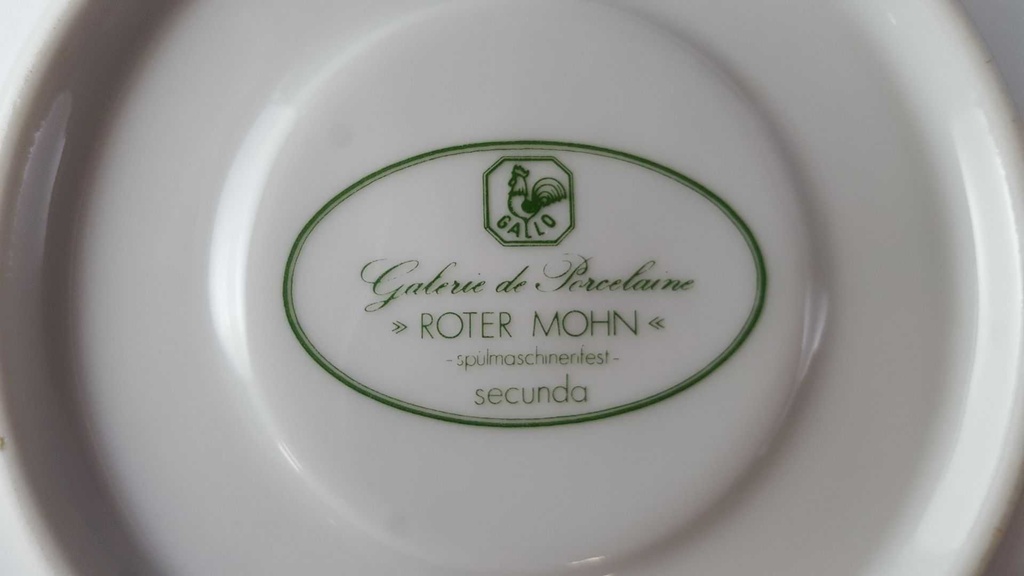 [45813728] Untertasse für Kaffee Tee/Kaffee 15,3 cm Villeroy & Boch Gallo Secunda Roter Mohn gebraucht - akzeptabel Bild 5