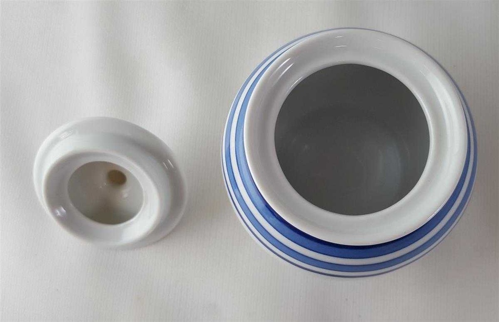 [45813752] Zuckerdose Marienbad Ingres Weiss Blaue Ringe gebraucht - sehr gut Bild 3