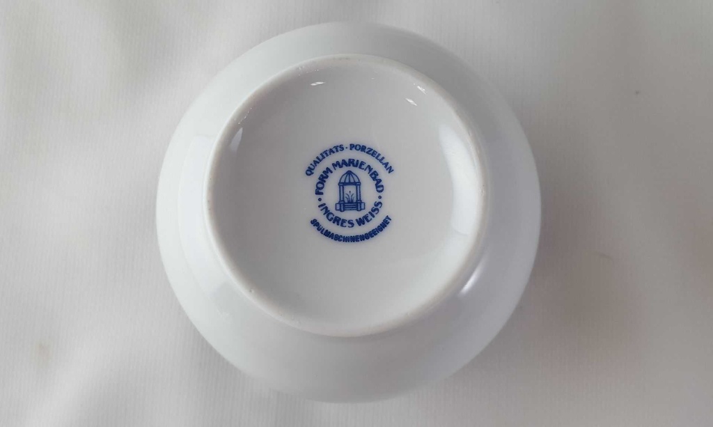 [45813752] Zuckerdose Marienbad Ingres Weiss Blaue Ringe gebraucht - sehr gut Bild 4