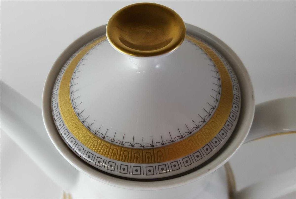 [45813776] Kaffeekanne Kanne 1,3 L Seltmann Weiden Vohenstrauß Grau Gold Dekor gebraucht - sehr gut Bild 4