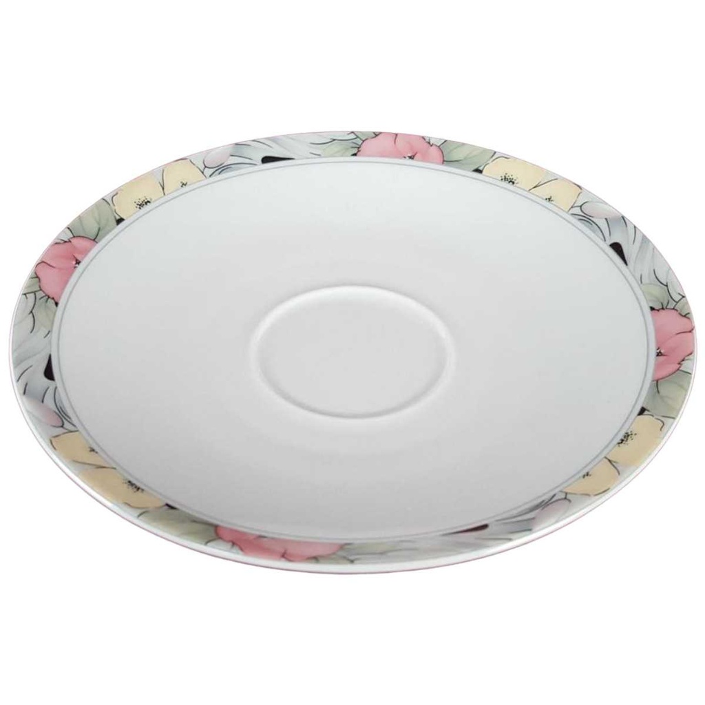 [458138002] Untertasse für Kaffee 14,5 cm Marienbad Ingres Weiss Blumendekor Blumen gebraucht - gut Bild 2