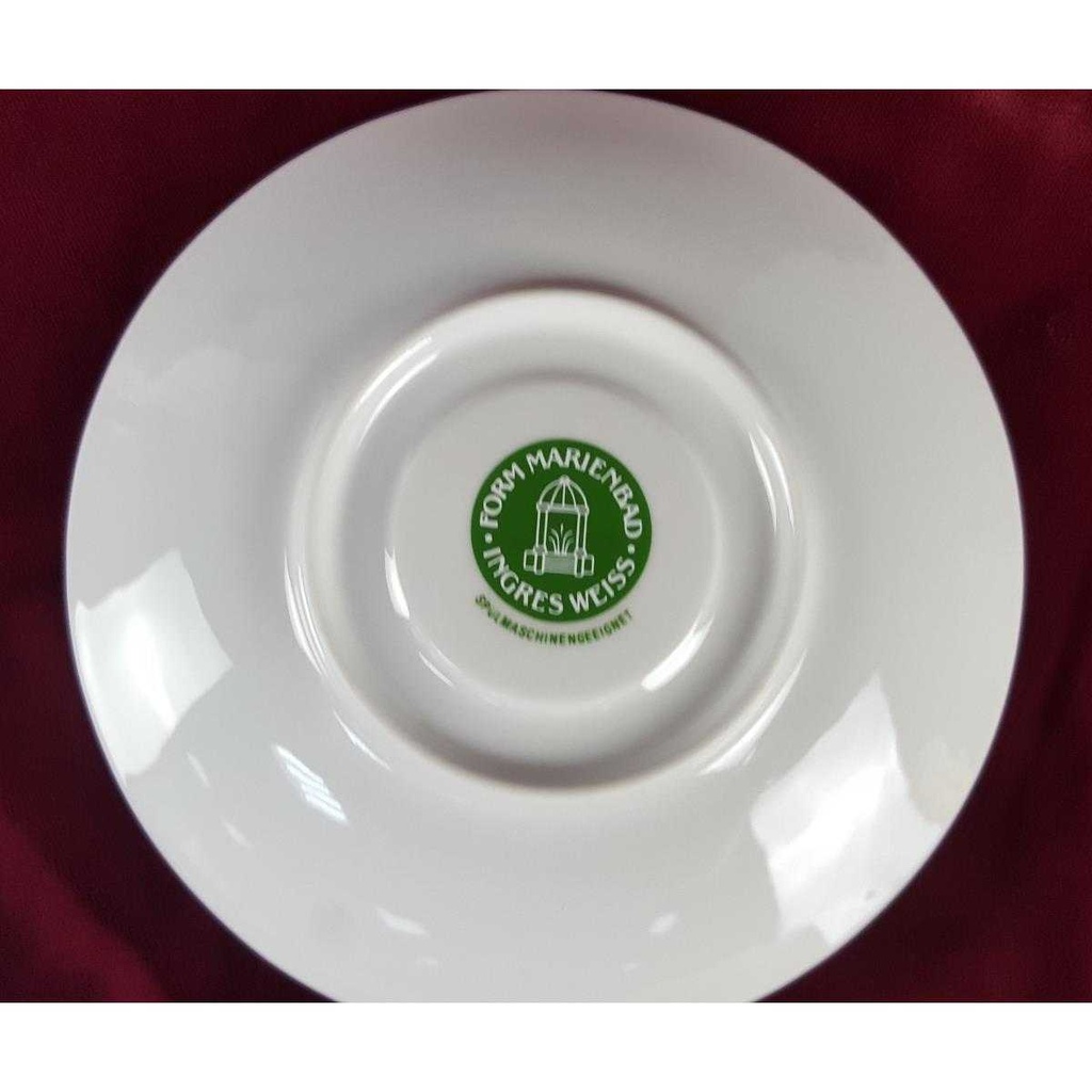 [458138002] Untertasse für Kaffee 14,5 cm Marienbad Ingres Weiss Blumendekor Blumen gebraucht - gut Bild 4