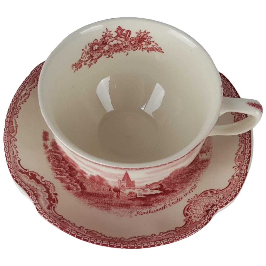 [458138016] Teetasse mit Untertasse Tasse Johnson Bros Old Britain Castles Rot Bild 2