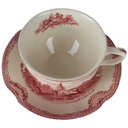 [458138016] Teetasse mit Untertasse Tasse Johnson Bros Old Britain Castles Rot Bild 2