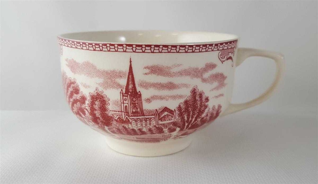 [458138016] Teetasse mit Untertasse Tasse Johnson Bros Old Britain Castles Rot Bild 3
