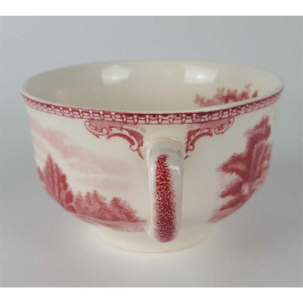 [458138016] Teetasse mit Untertasse Tasse Johnson Bros Old Britain Castles Rot Bild 6