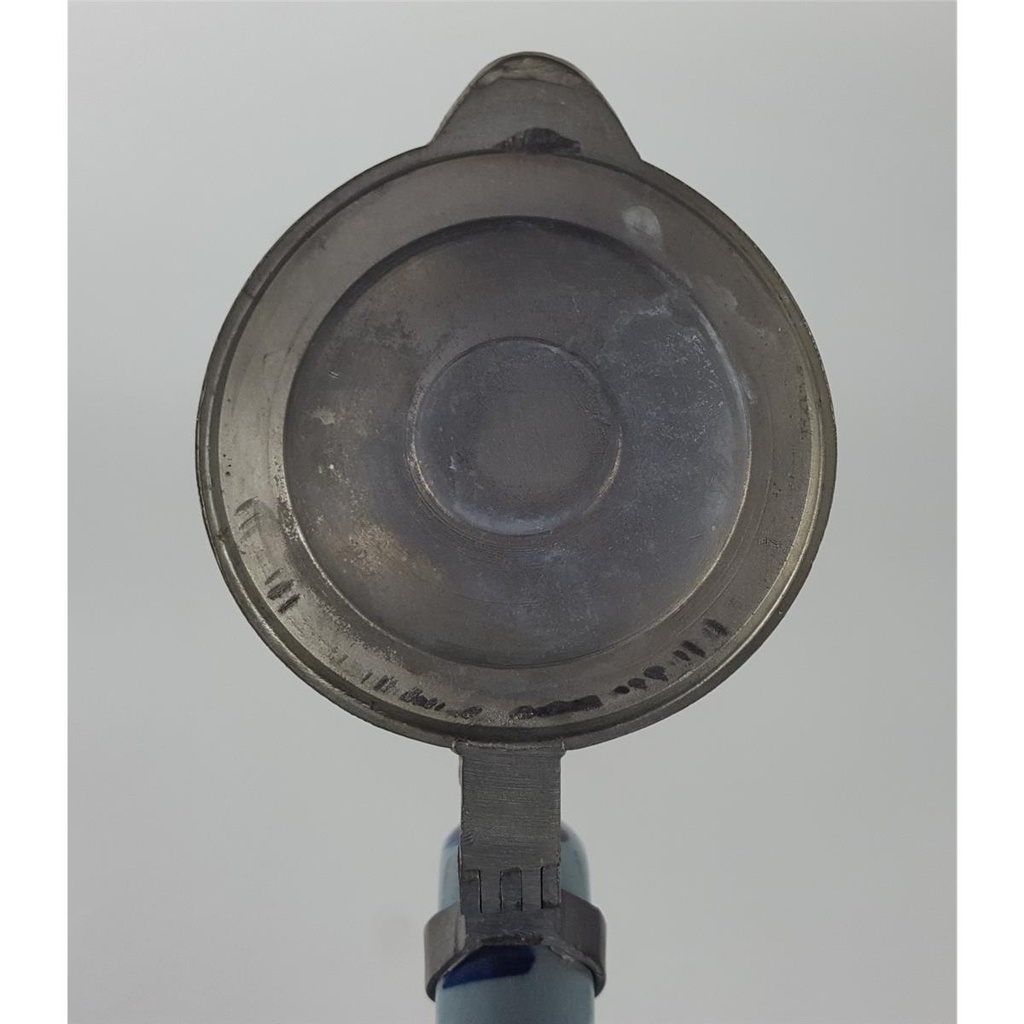 [458138018] Krug mit Zinndeckel Henkelkrug Steingut Blau H 26 cm Bild 5