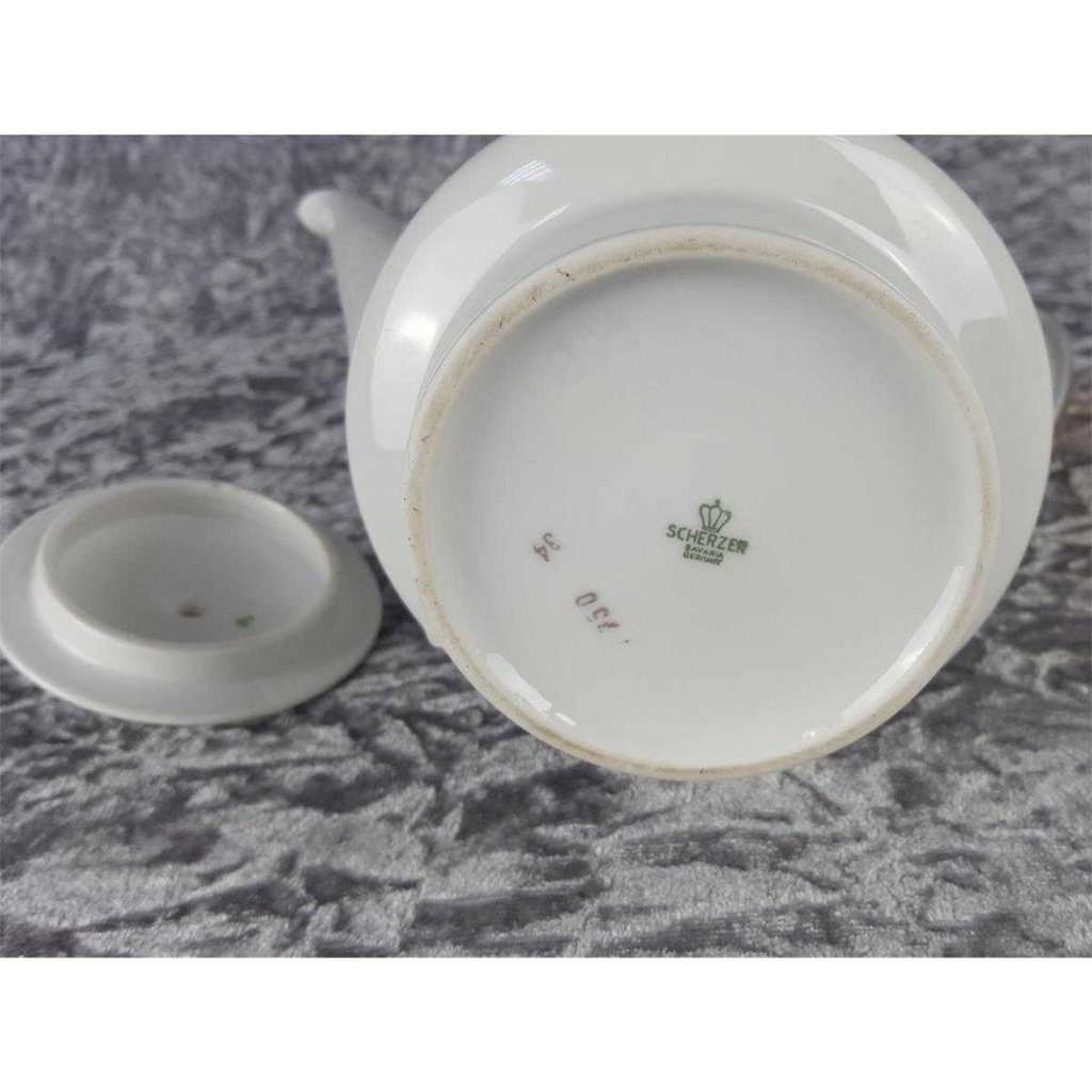 [458138024] Kaffeekanne Kanne Goldrand 1,5 L Zeh Scherzer Rillenrelief 1750 gebraucht - gut Bild 5
