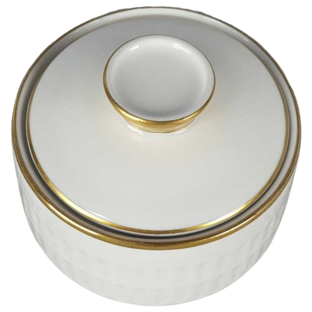 [458138025] Zuckerdose Goldrand Zeh Scherzer Rillenrelief 1750 gebraucht - sehr gut Bild 2