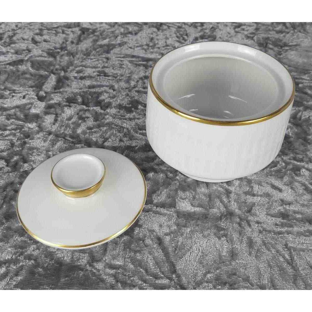 [458138025] Zuckerdose Goldrand Zeh Scherzer Rillenrelief 1750 gebraucht - sehr gut Bild 3