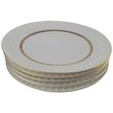 [2119010] 5er Set Kuchenteller Dessertteller Goldrand 19,9 cm Bareuther Waldsassen Form 640 Reliefdekor gebraucht - gut Bild 2