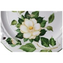 [45813809] Servierplatte Durchbrucharbeit 30 cm Einzelteile Tiffany Boutique Italy weiße Blume mit Goldrand Weiß gebraucht - sehr gut Bild 2