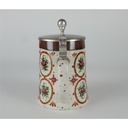 [2119013] BMF Keramik Bierkrug Bierseidel mit Zinndeckel Blumendekor H 16,2 cm Bild 4