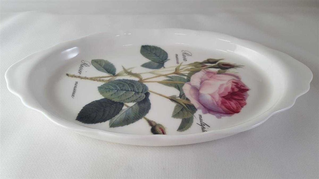 [45813819] Servierplatte 26,2x15 cm Roy Kirkham Redoute Roses England gebraucht - sehr gut Bild 3