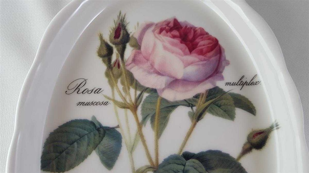 [45813819] Servierplatte 26,2x15 cm Roy Kirkham Redoute Roses England gebraucht - sehr gut Bild 8