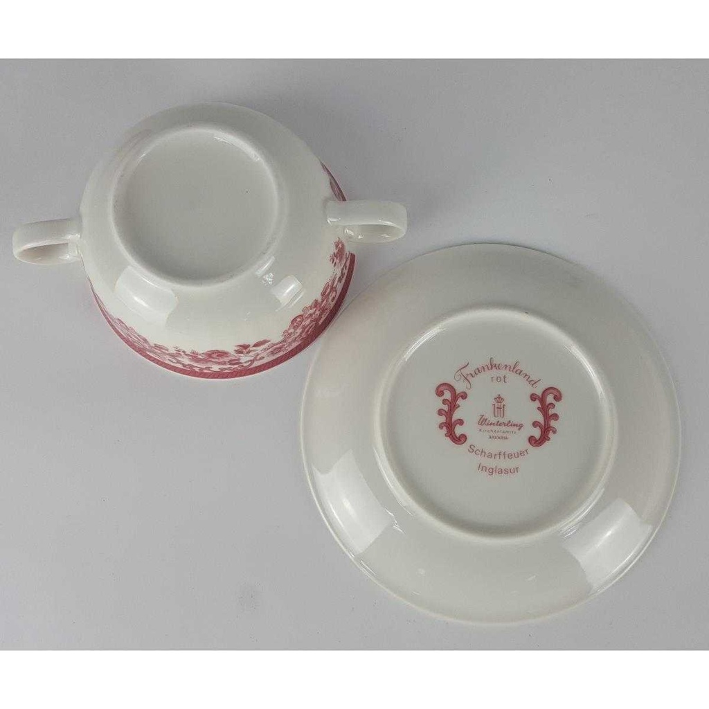 [458138200] Suppentasse mit Untertasse Suppenbecher Winterling Kirchenlamitz Scharffeuer Frankenland rot gebraucht - neuwertig Bild 4