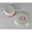 [458138200] Suppentasse mit Untertasse Suppenbecher Winterling Kirchenlamitz Scharffeuer Frankenland rot gebraucht - neuwertig Bild 4
