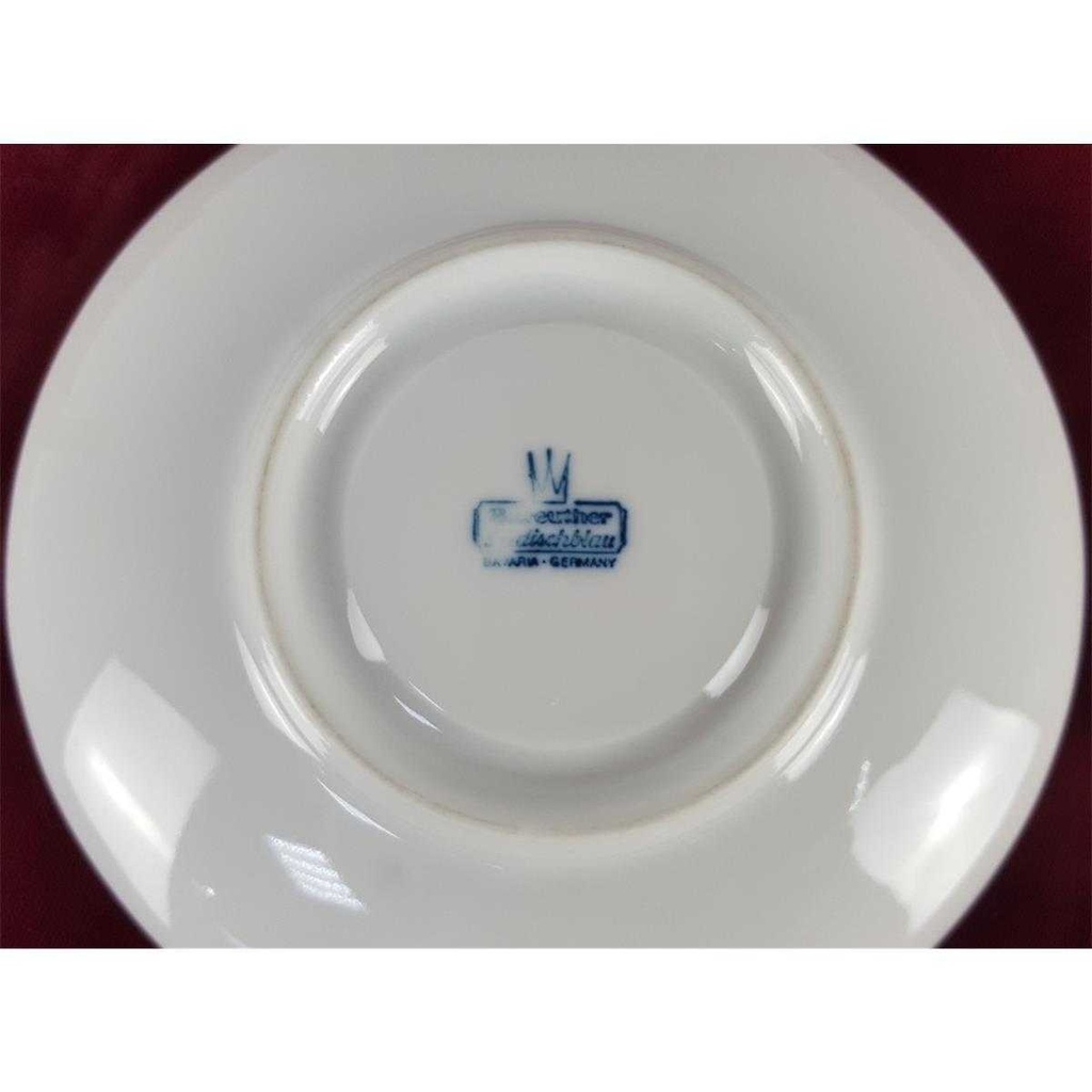 [458138212] Untertasse für Kaffee Tee Bareuther Indisch Blau Strohblume Bild 4