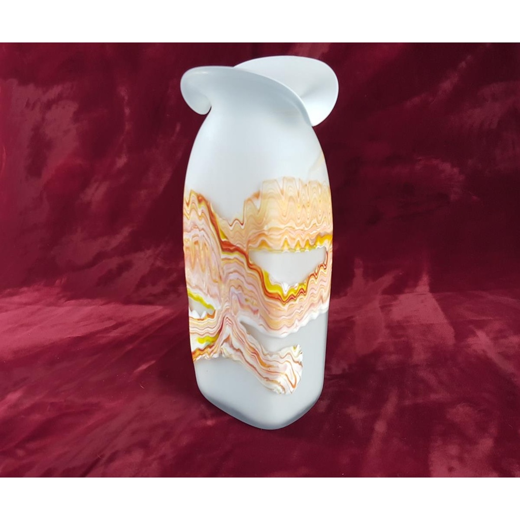 [458138231] bunte Hartglas Blumenvase Glasvase H 29 cm Bild 2