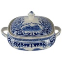 [458138236] Schüssel Ragoutterrine mit Henkeln Deckel 1,8 L Royal Sphinx Maastricht Old England Blau gebraucht - sehr gut Bild 2